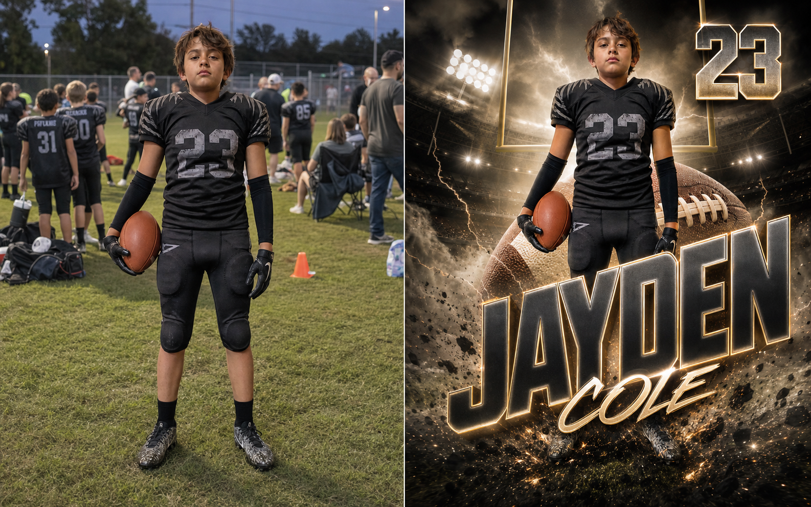 Finished SportsXsport football player poster example