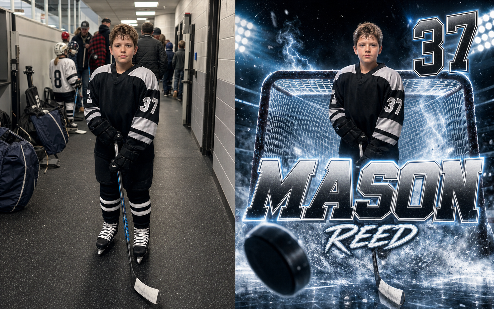 Hockey · Ice Voltage before and after transformation